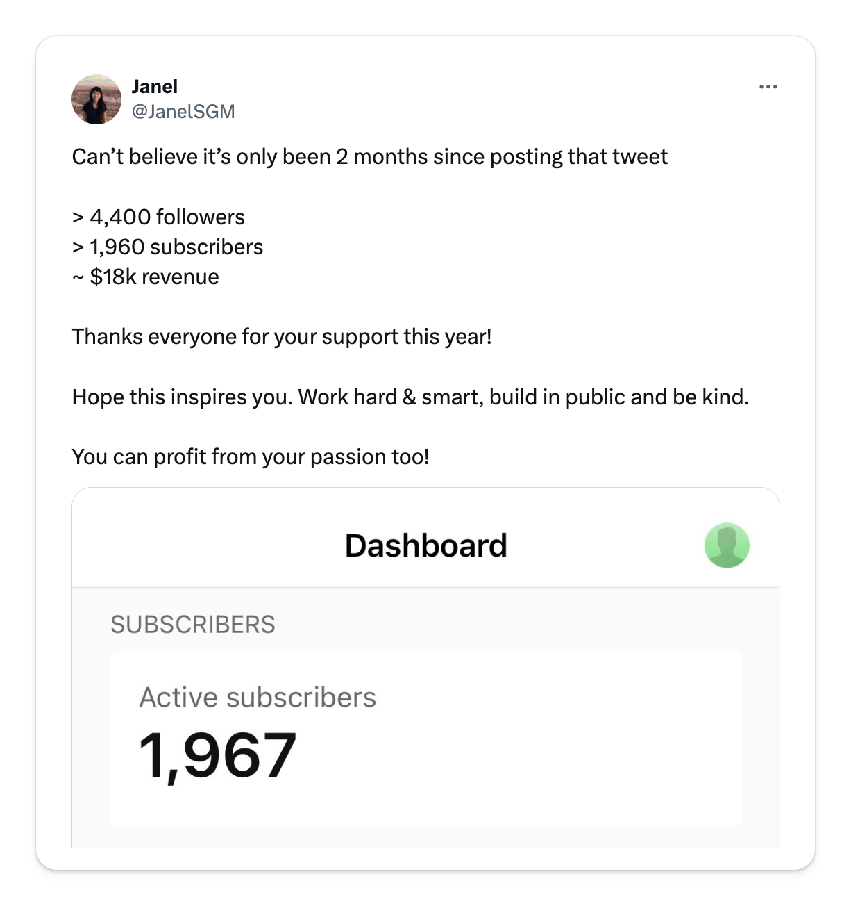 Janel shares product analytics